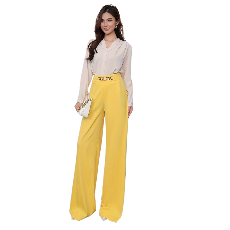 European And American Women's Clothing Hot Style Solid Color Drape Fashion Wide-leg Pants Trousers Formal Pants Suit Pants Women