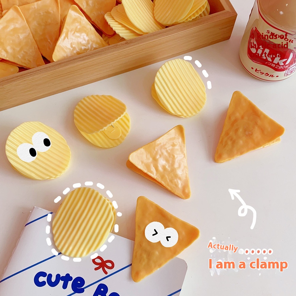 Potato Chip Folder Student Cute Simple Book Storage Information Note Snack Photo Handbook Clip