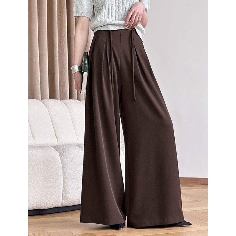 Juzhi Spring High-end Suit Wide-leg Pants Female Design High Waist Drape Loose Mopping Pants24087