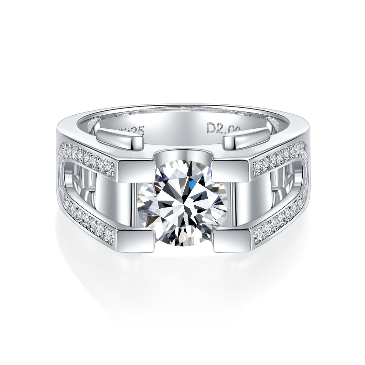 Moissanite925 Silver Platinum-plated18 KSimple One Carat Diamond Ring