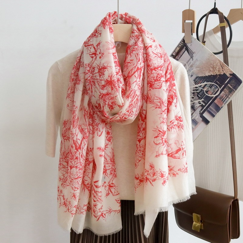 Gentle Temperament Summer Charm Water-soluble Long Scarf Ring Velvet Thin Versatile Shawl Women's Autumn And Winter Air Conditioning Warm Scarf Batch - 4