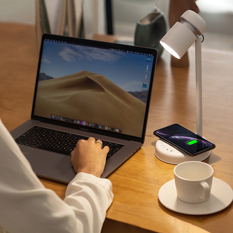 15 WWireless Fast Charge Bluetooth Speaker Creative Usb Cylinder Table Lamp