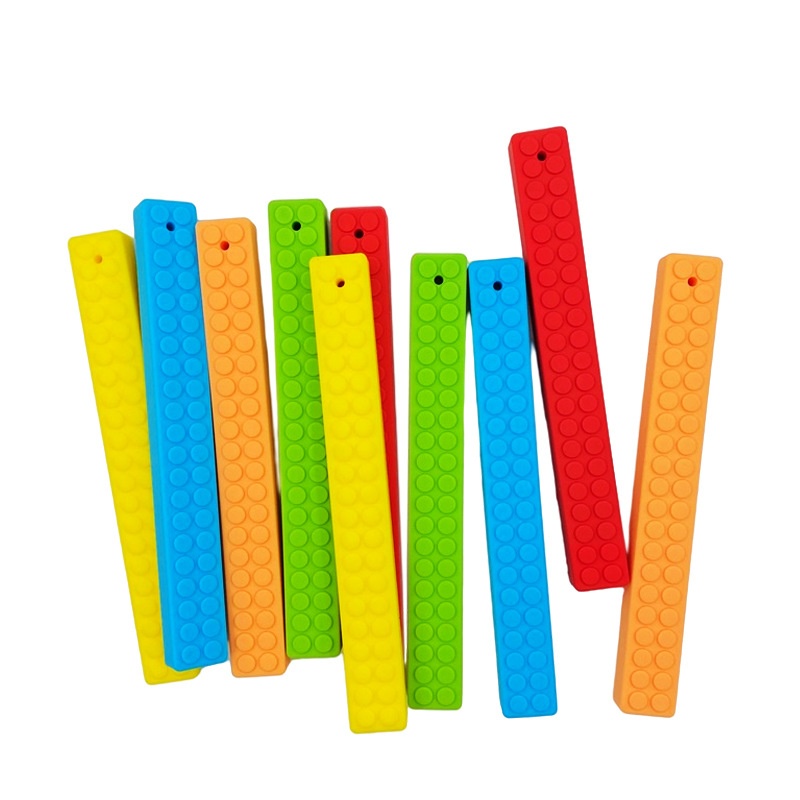 SLong Building Blocks Children Chewing Teeth Sticks Baby Anti-eating Hand Chewing Gum Toys Silicone Teether