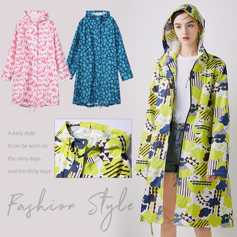 Fashion Adult Men And Women Long Thick Raincoat Anti-ratorm Windbreaker Style Hiking Light Portable Raincoat