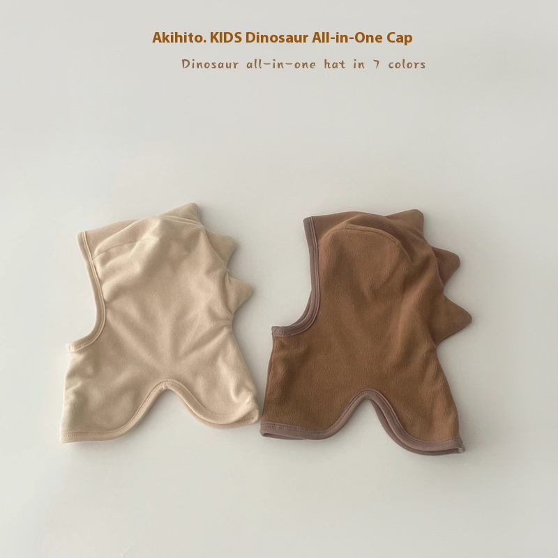 Qiunan Children's Hat Scarf Integrated Winter Baby Plus Velvet Thickened Windproof Polar Fleece Baby Ear Protection Hat