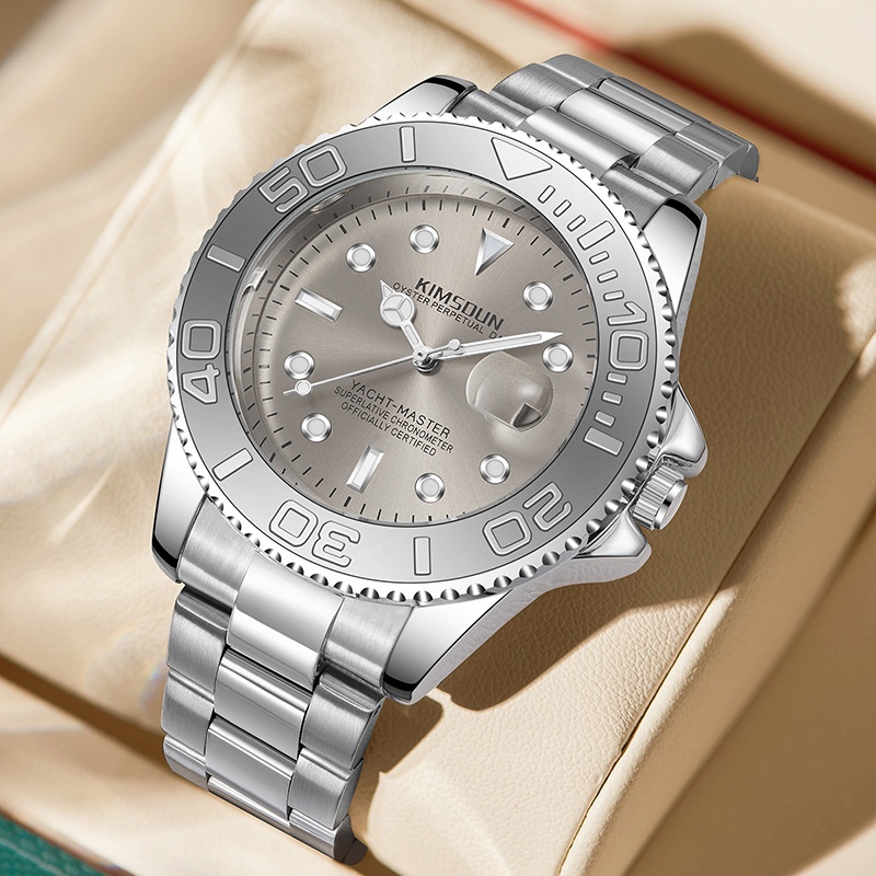 Men's Fashion Steel Band Glow-in-the-dark Waterproof Quartz Watch