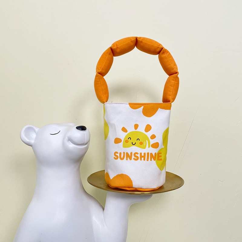 Bucket Bag Shoulder Storage Commuter Bag Cute Girl Pattern Printable Shopping Photo Canvas Ladies Bag