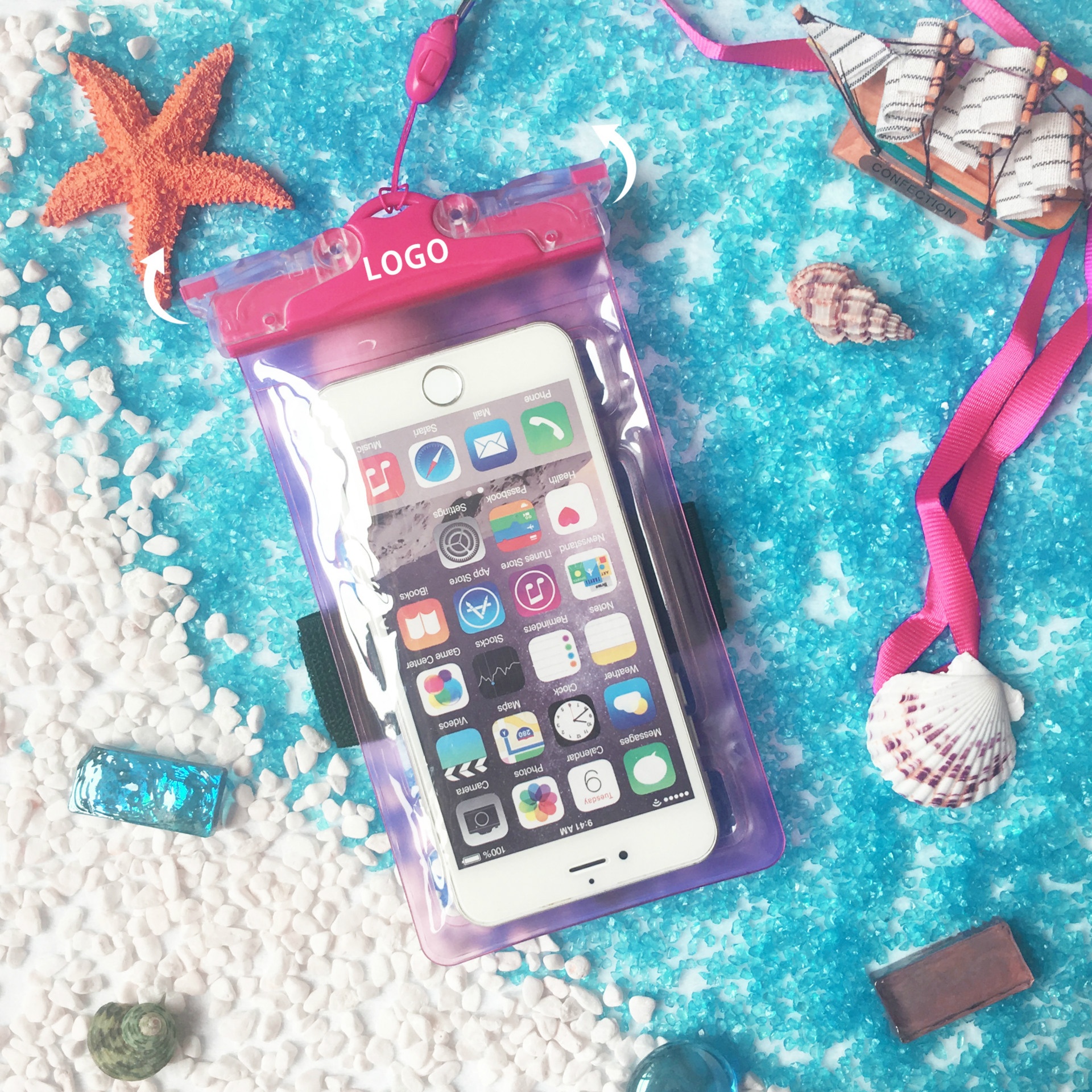 Touch Screen Diving Arm Bag Universal Swimming Camera Phone Waterproof Bag Rainproof Portable Halter Neck Protective Cover