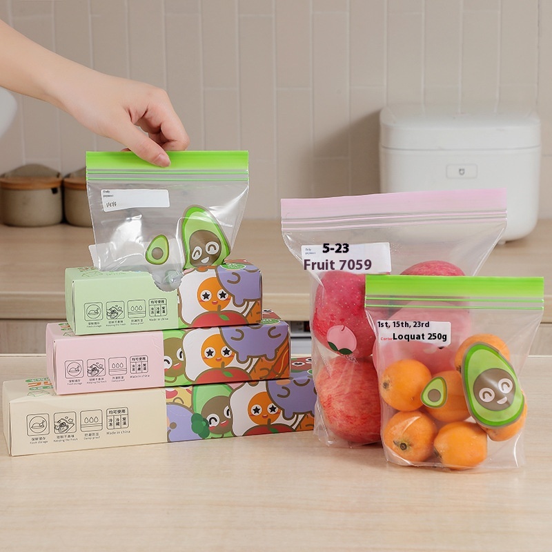Jiaxiaohui Fresh-keeping Bag Food-grade Ziplock Bag With Widened Bottom Color Dense Bag Fruit And Vegetable Packaging Dense Bag