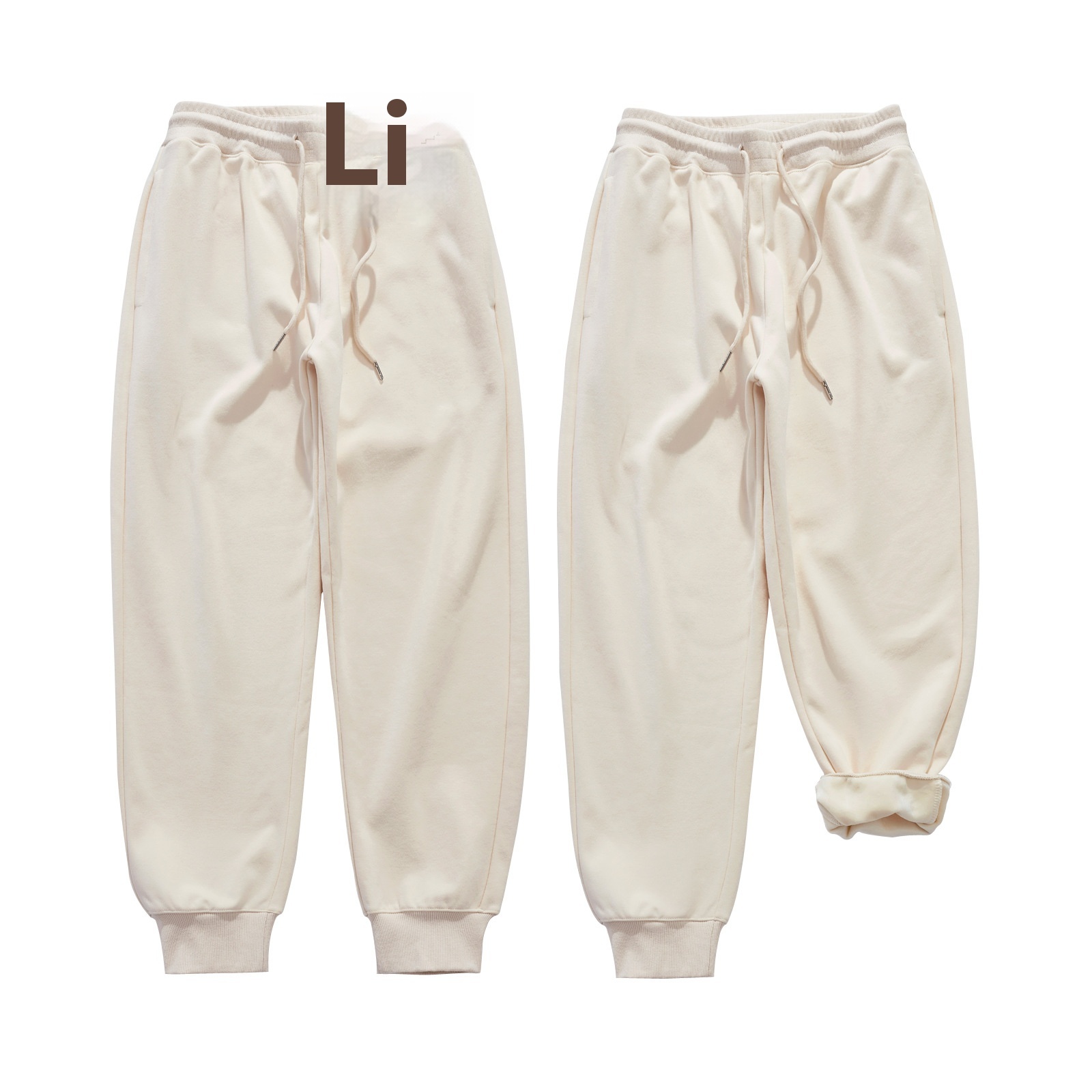 Autumn Heavy500g Plus Velvet Thickened Trousers Loose Casual Large Size Drawstring Short Velvet Sports Sweatpants