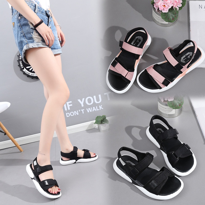 Large Size Sports Sandals For Women Summer Flat Shoes Fairy Style Student Comfortable Casual Sandals
