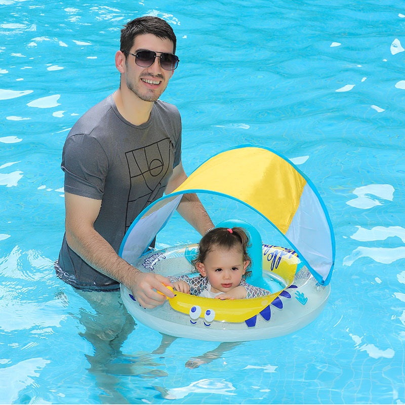 Dinosaur Cartoon Seat Shade Sun Protection Outdoor Swimming Circle Children's Swimming Circle