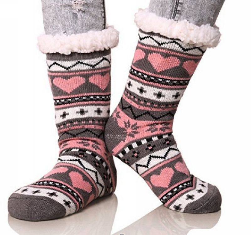 Plush Anti-skid Ski Socks Thickened Plush Sleeping Floor Socks Coral Fleece Christmas Socks