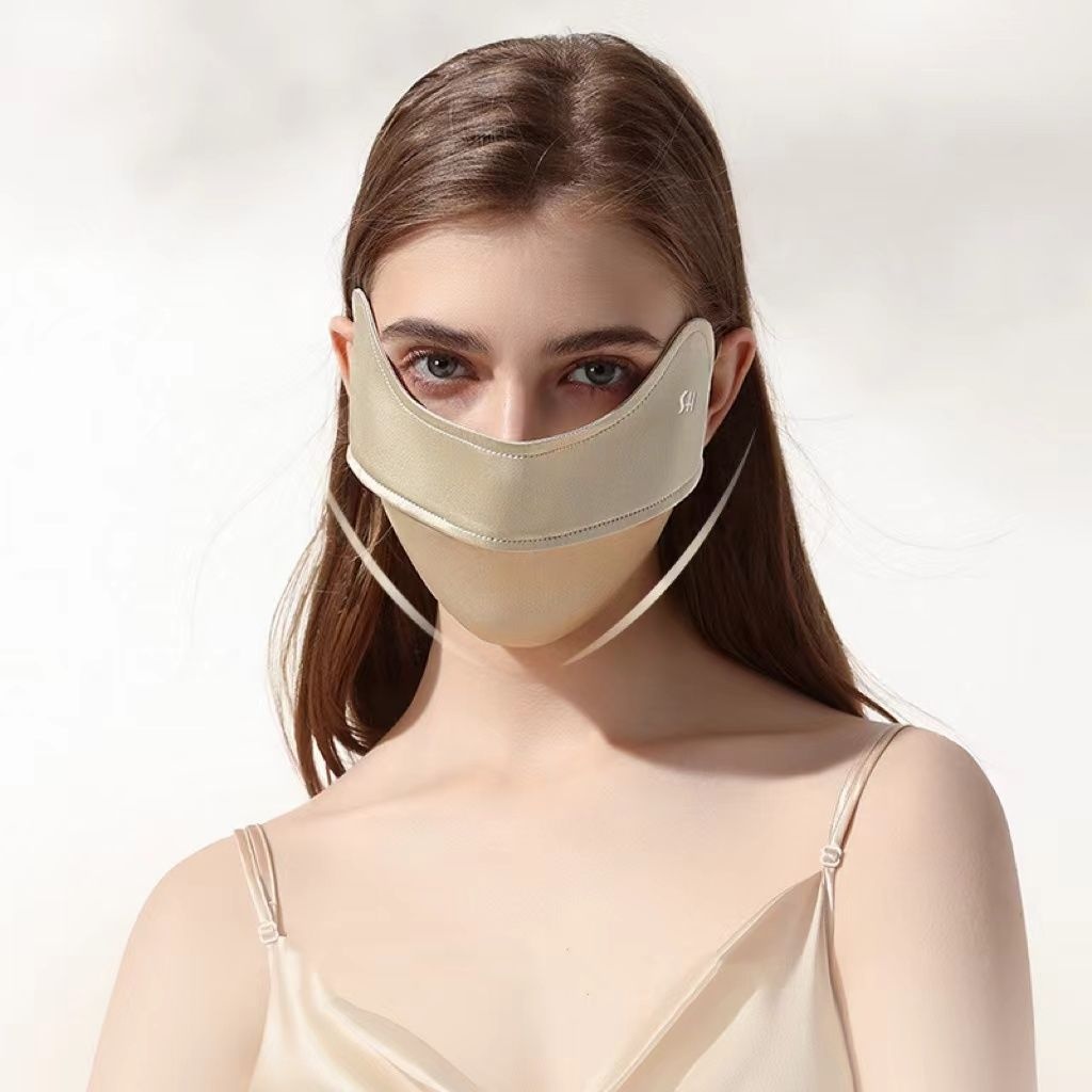 Summer Silk Mask Women's Sunshade UVAnti-ultraviolet Mulberry Silk Sunscreen Mask Eye Protection Mask