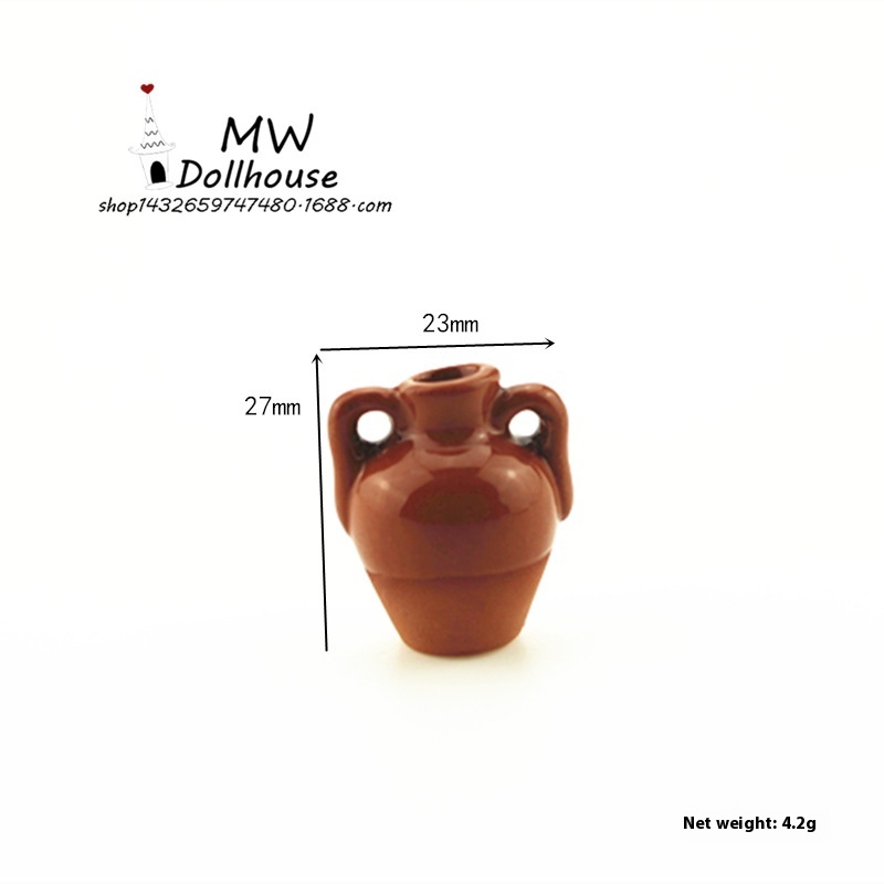 52 DOLLHOUSEMiniature Food And Play Scene Model Dollhouse Accessories Ceramic Small Vase C5084