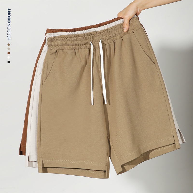 Dengjue Men's Clothing Curve Cotton Spring And Summer American Split Sports Shortsy Brand Retro Men's Mid-length Pants Sweatpants