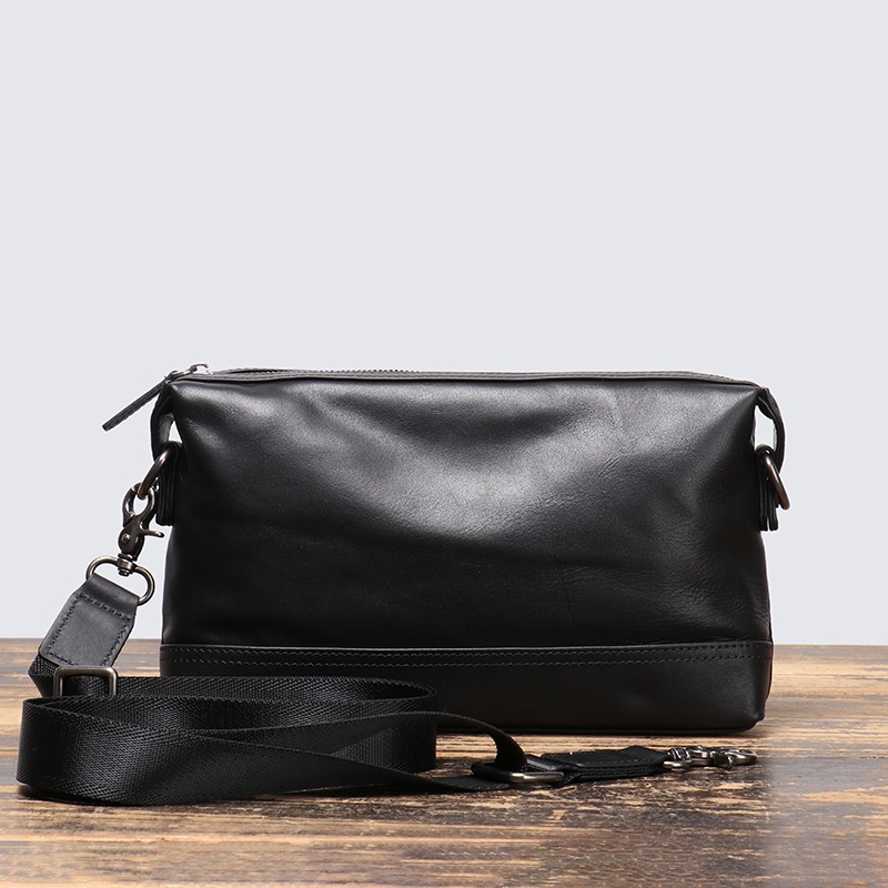 Men's Genuine Leather Business Handbags Ladies Simple Cowhide Shoulder Bags Fashionable All-match Messenger Bags