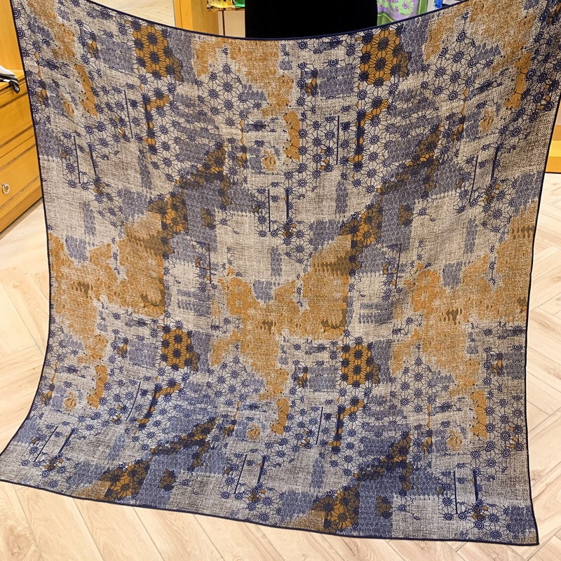 Liuxu Weimeng Light Luxury Silk Wool Large Square Scarf Women's Autumn And Winter Versatile Office Warm Scarf And Shawl Dual- Purpose