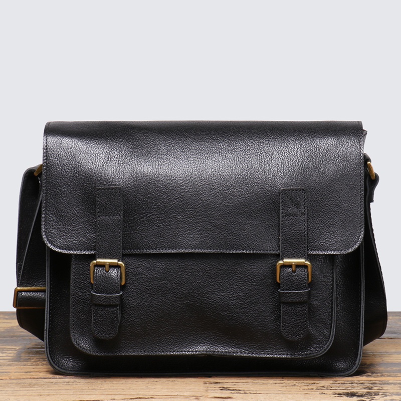 Luojia European And American Retro Men's Genuine Leather Shoulder Bag Women's Vegetable Tanned Leather Messenger Bag Cowhide Cambridge Bag
