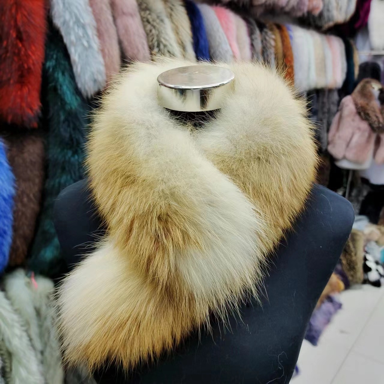 Fur Scarf Fashionable Real Fox Fur Warm Scarf Fur Collar Dual-use Model