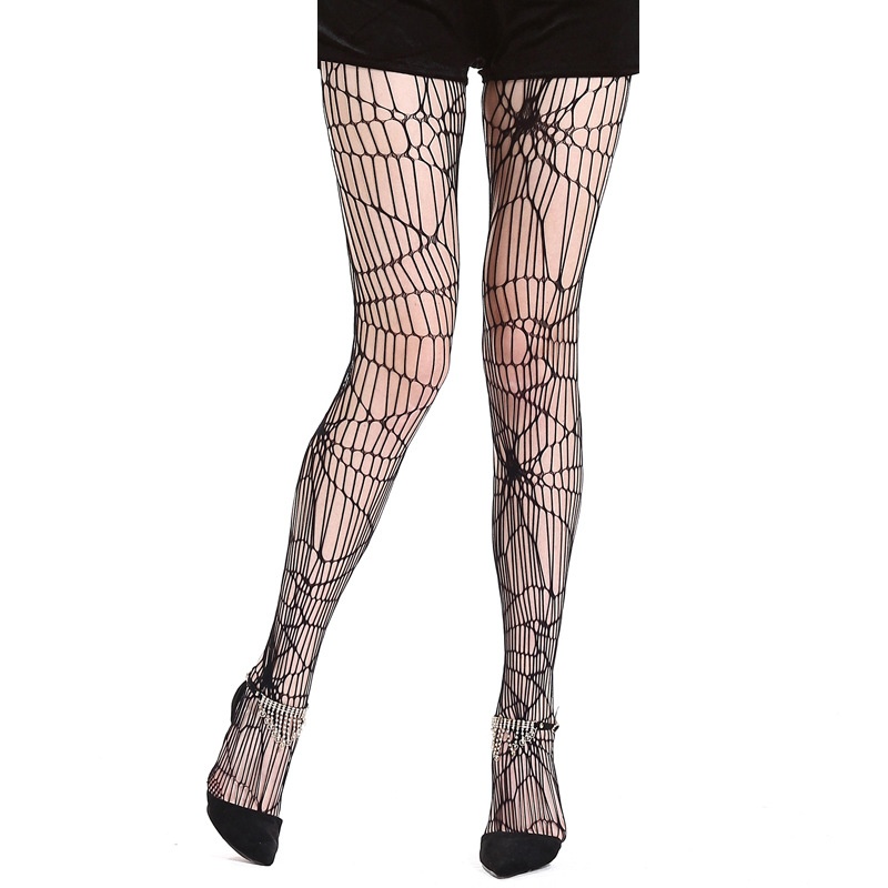 Women's Mesh Stockings, European And American Halloween Socks, Spider Pattern Pantyhose, Halloween Socks