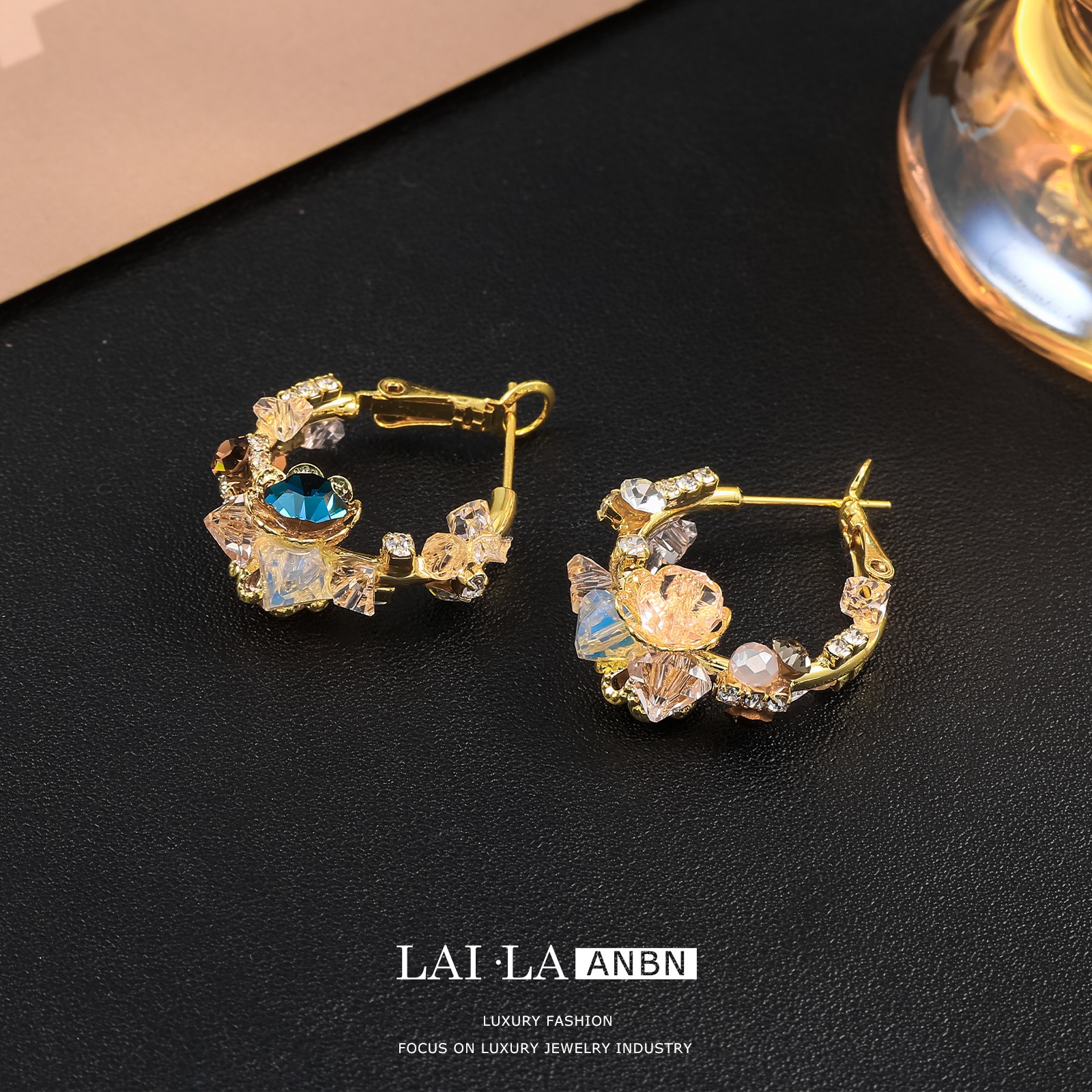 Brilliant Crystal Zircon Earringsy High-end Fashion Earrings Light Luxury Niche Temperament Earrings For Women