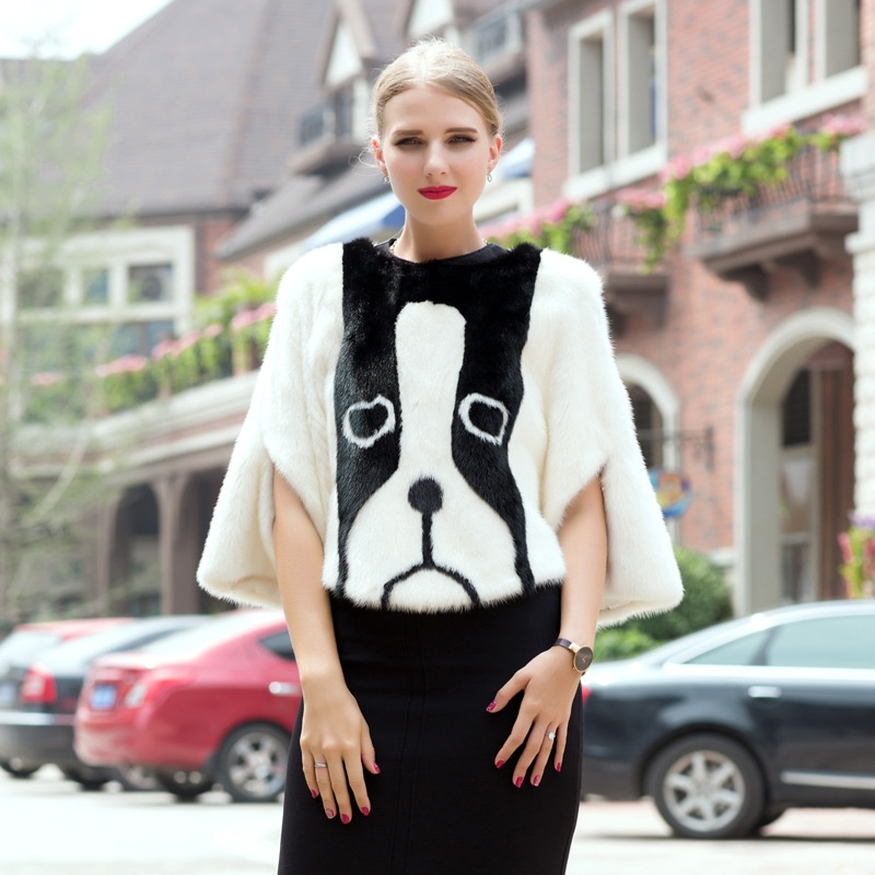 Foreign Trade Autumn And Winter Mink Fur Coat Korean Style Women's Whole Mink Short Bat Shirt Mink Bat Sleeve Warm Coat
