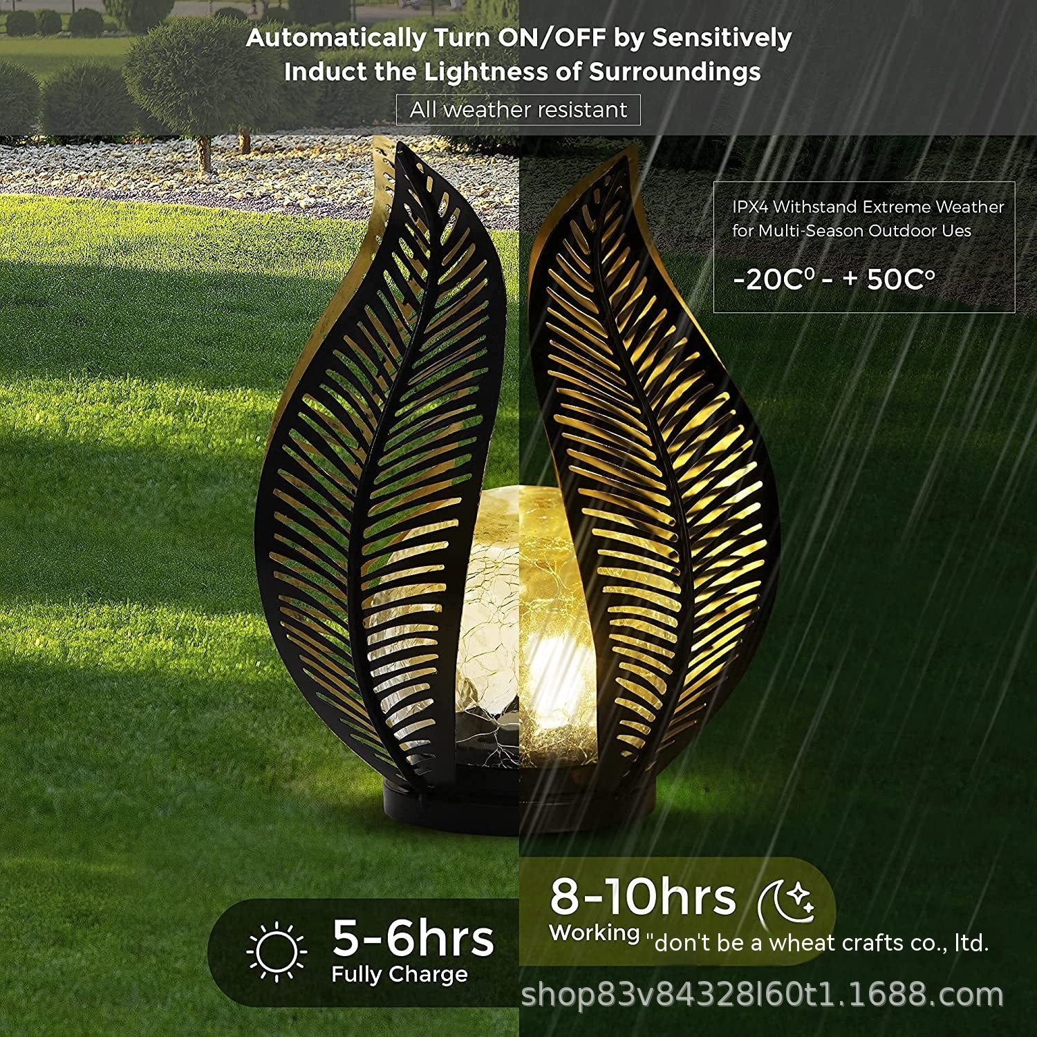 Solar Lamp Ground-mounted Lawn Lamp Wrought Iron Outdoor Waterproof Garden Courtyard Hollow Decorative Landscape Lamp
