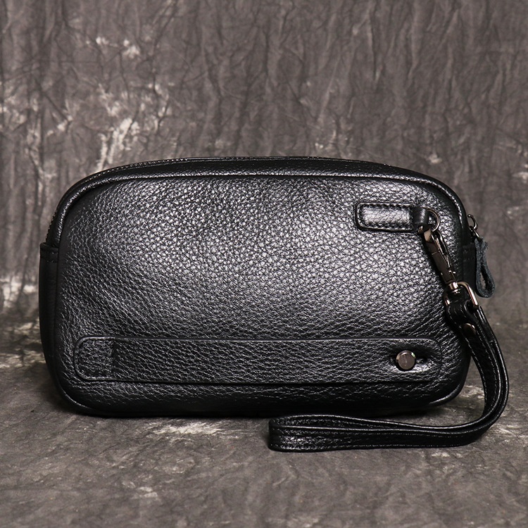 Dery Of Simple Men's Genuine Leather Clutch Bag Women's Cowhide Large Capacity Mobile Phone Bag Multi-card Slot Long Wallet