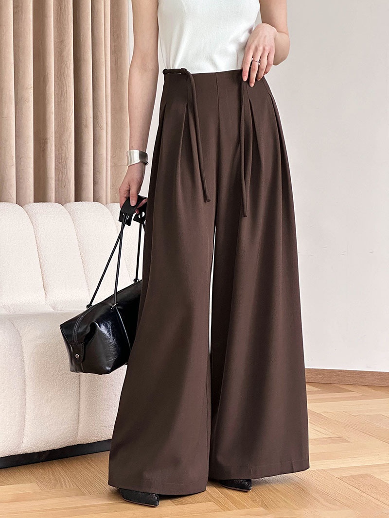 Juzhi Spring High-end Suit Wide-leg Pants Female Design High Waist Drape Loose Mopping Pants24087